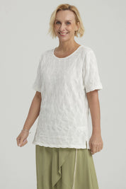 Polera Mujer Texturizada Crudo