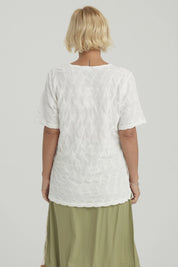 Polera Mujer Texturizada Crudo