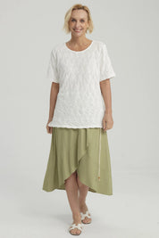 Polera Mujer Texturizada Crudo