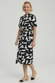 Vestido Mujer Abotonado Negro