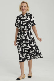 Vestido Mujer Abotonado Negro