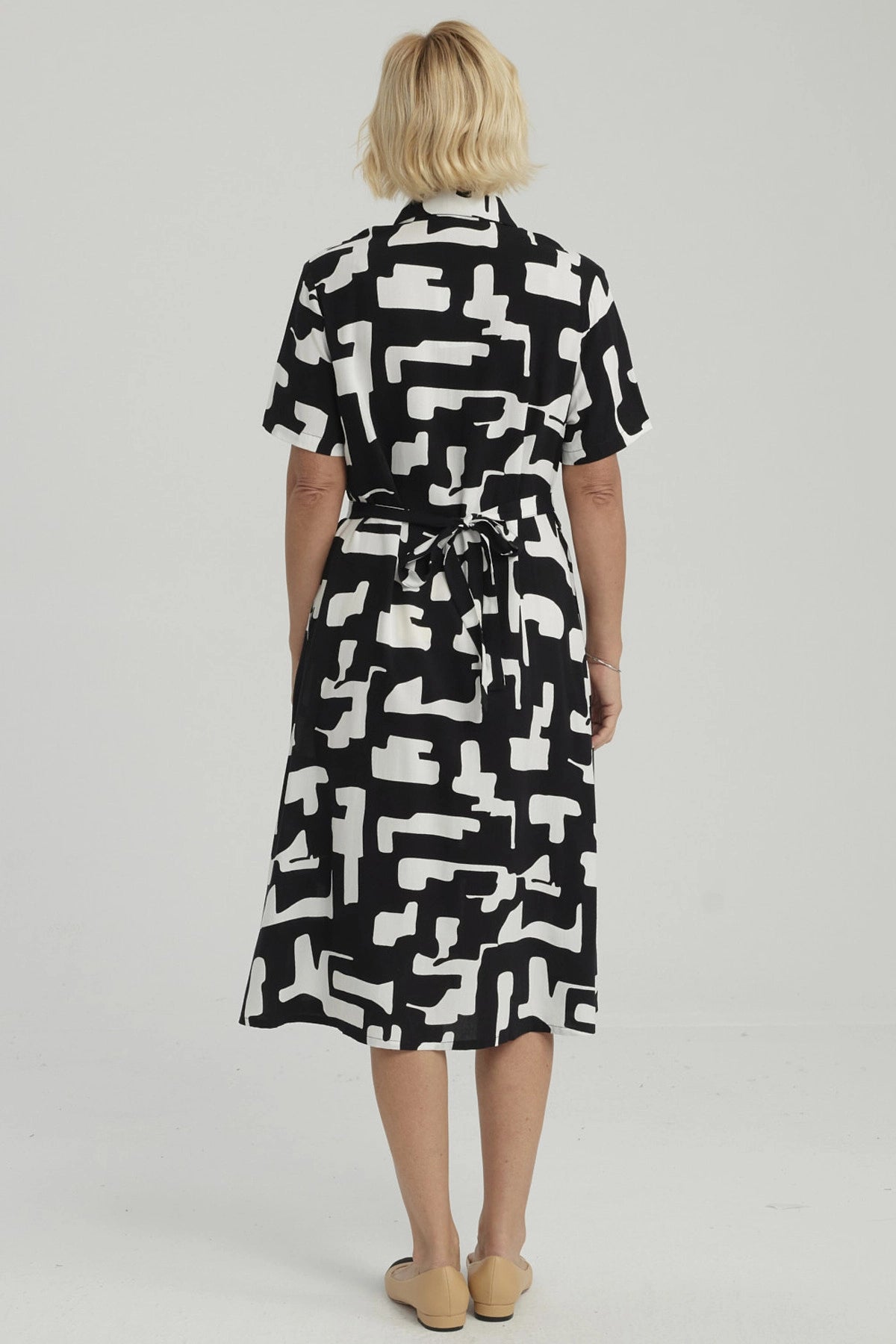 Vestido Mujer Abotonado Negro