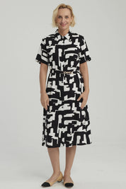 Vestido Mujer Abotonado Negro