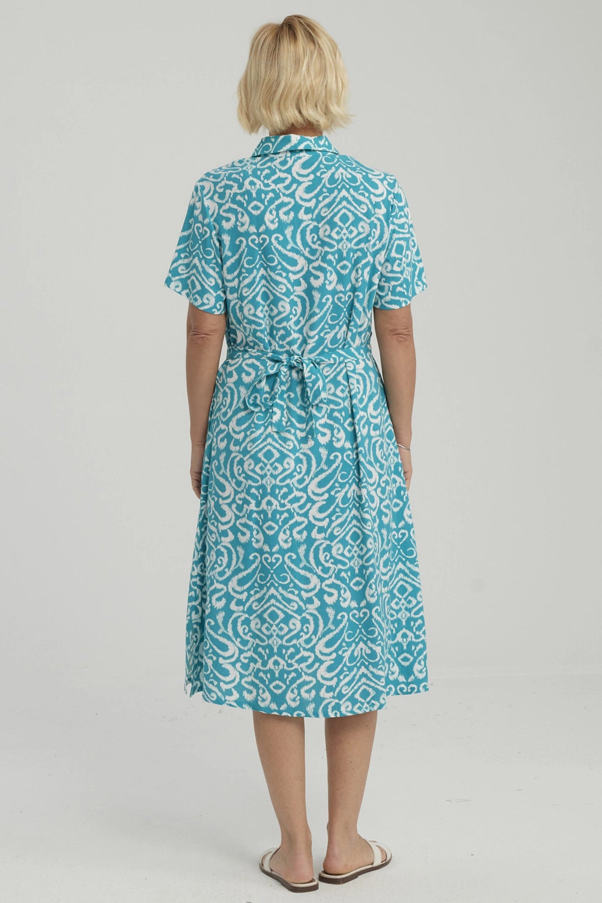 Vestido Mujer Abotonado Turquesa