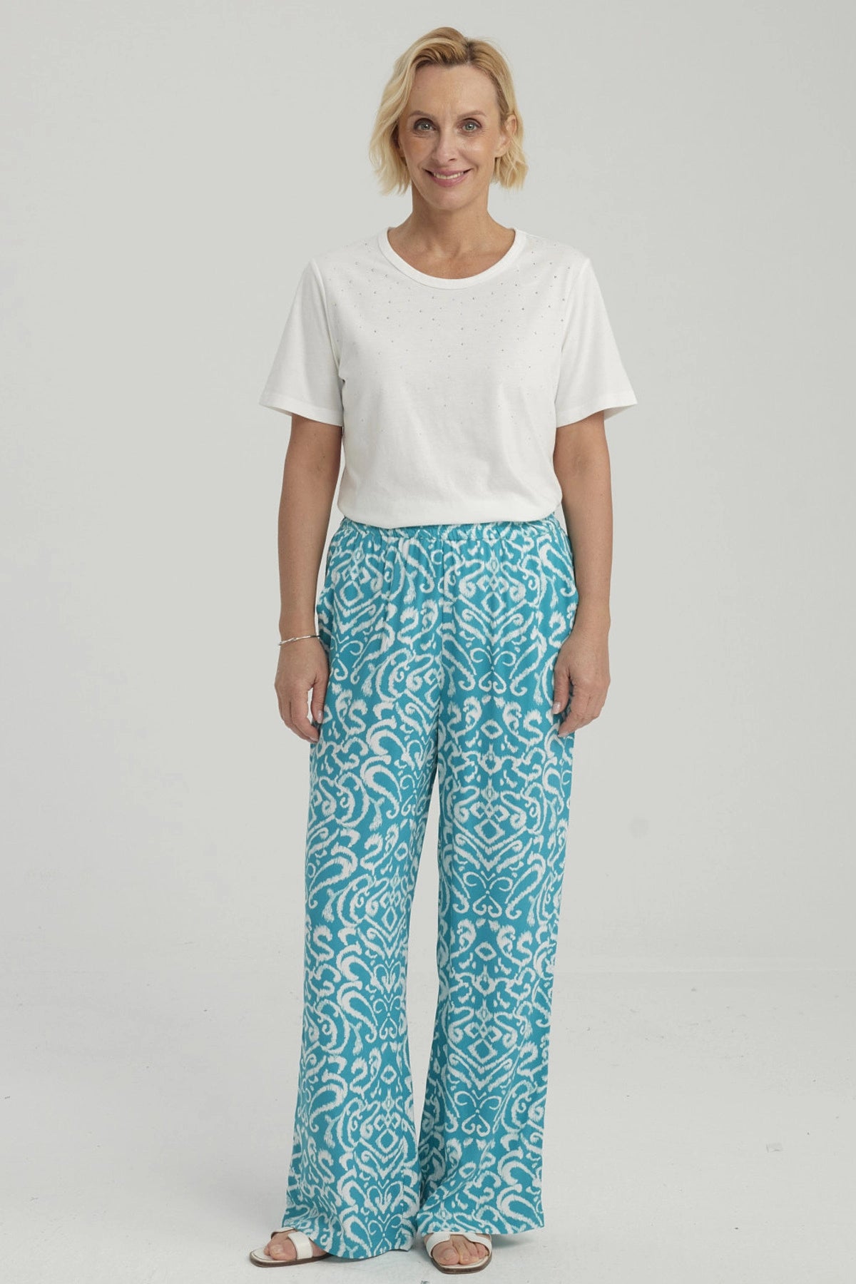 Pantalón Mujer Rapport Turquesa