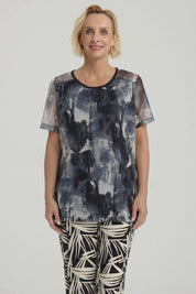 Polera Mujer Detalle Folia Negro