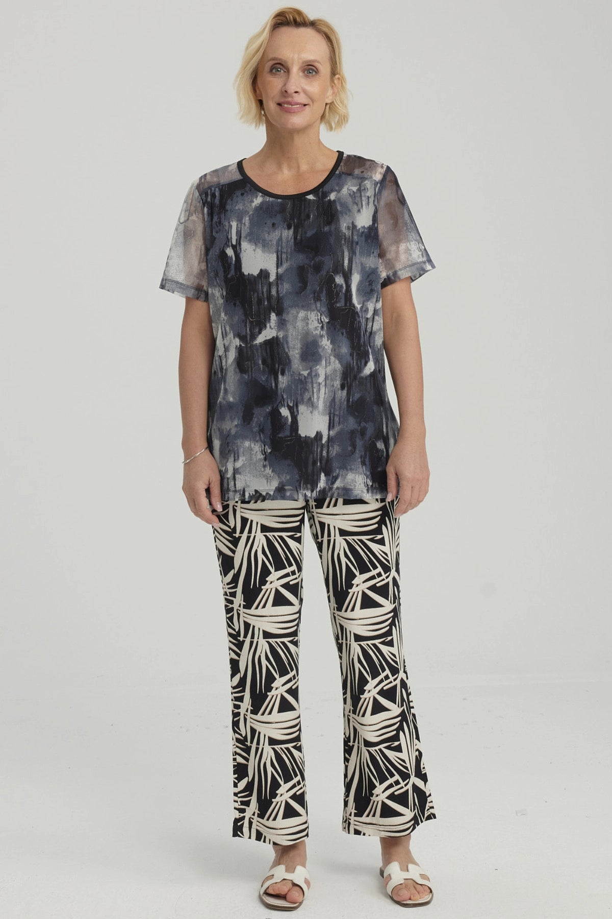 Polera Mujer Detalle Folia Negro