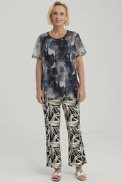 Polera Mujer Detalle Folia Negro