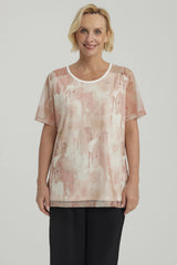 Polera Mujer Detalle Folia Palo Rosa