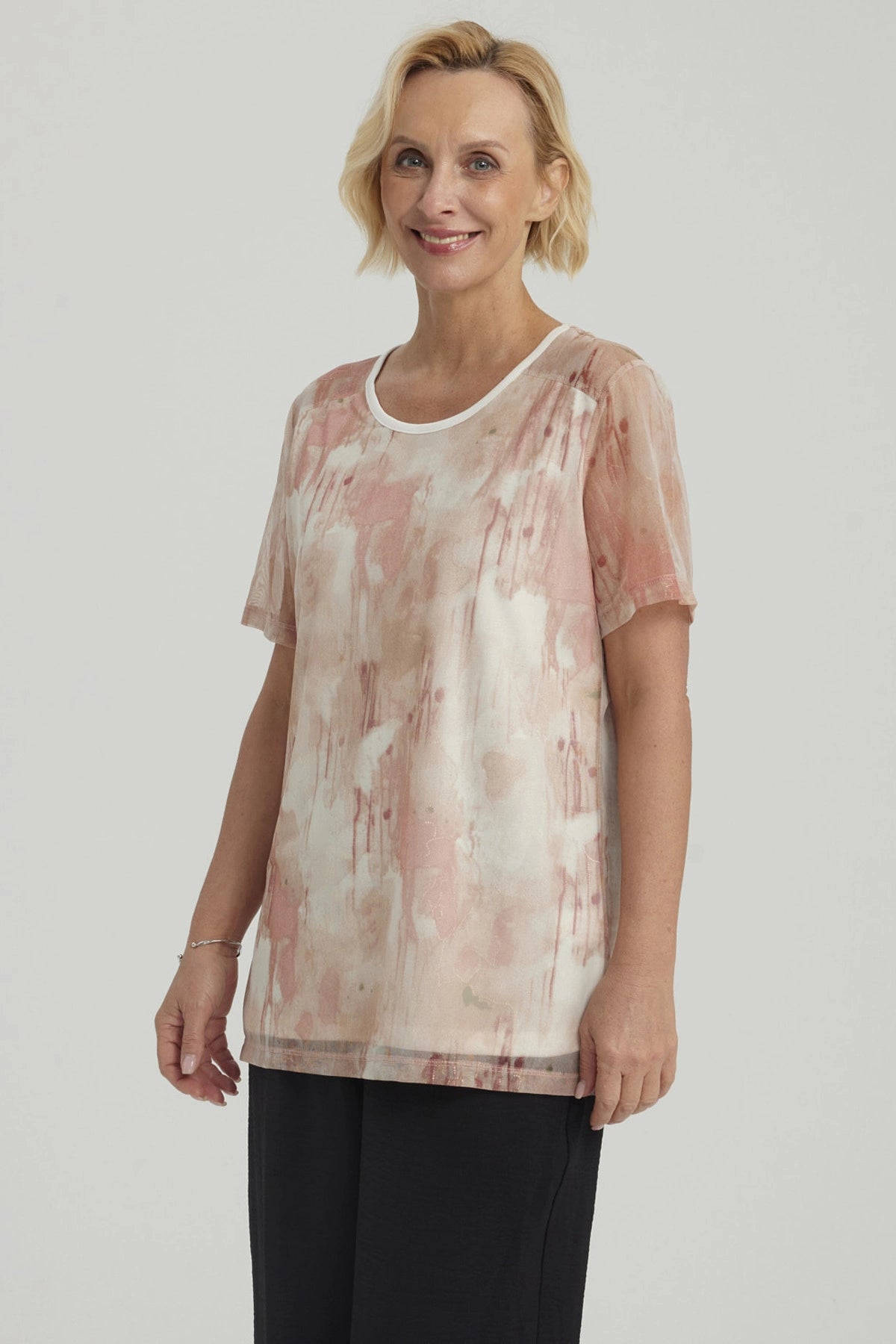 Polera Mujer Detalle Folia Palo Rosa