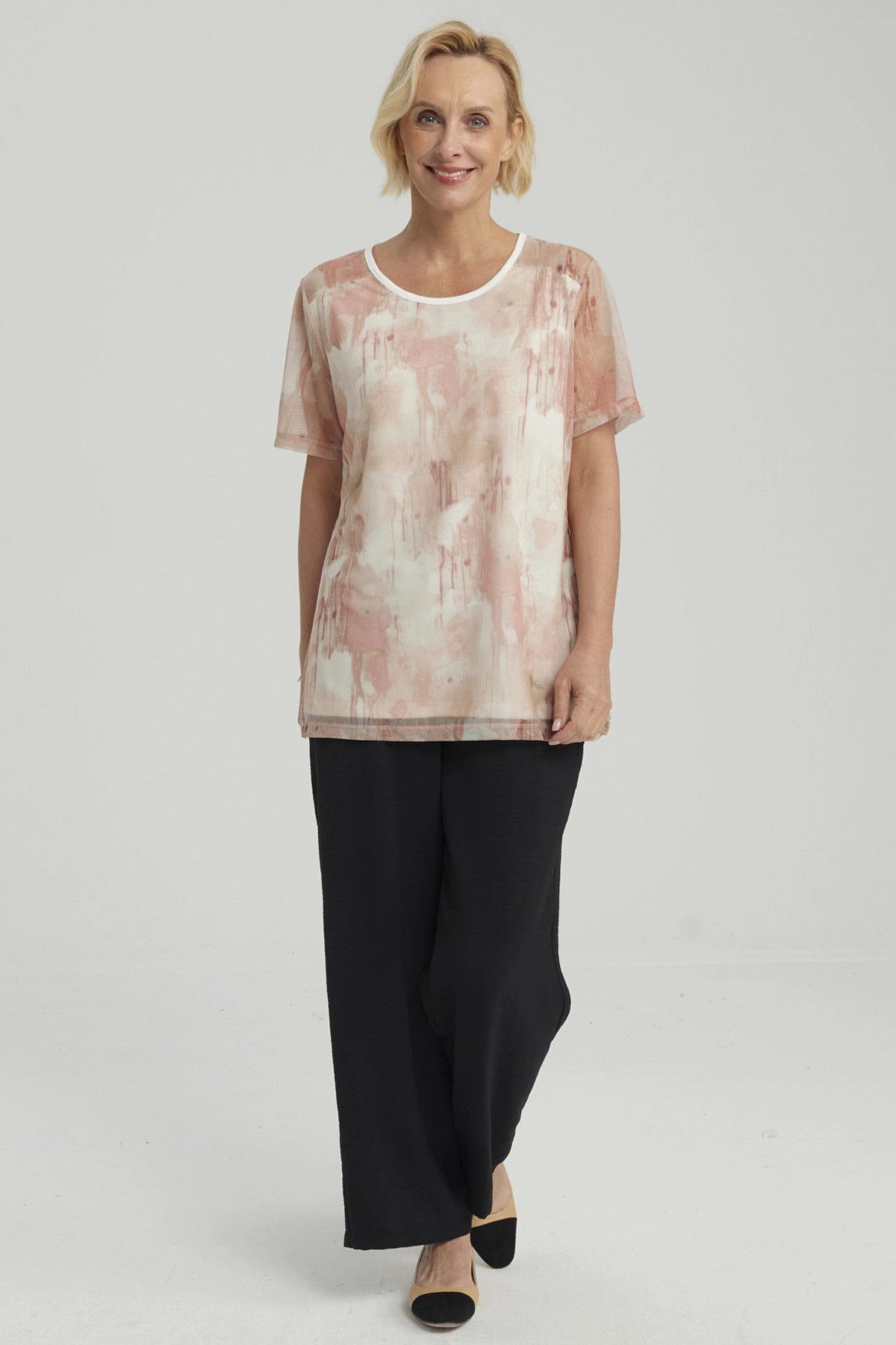 Polera Mujer Detalle Folia Palo Rosa