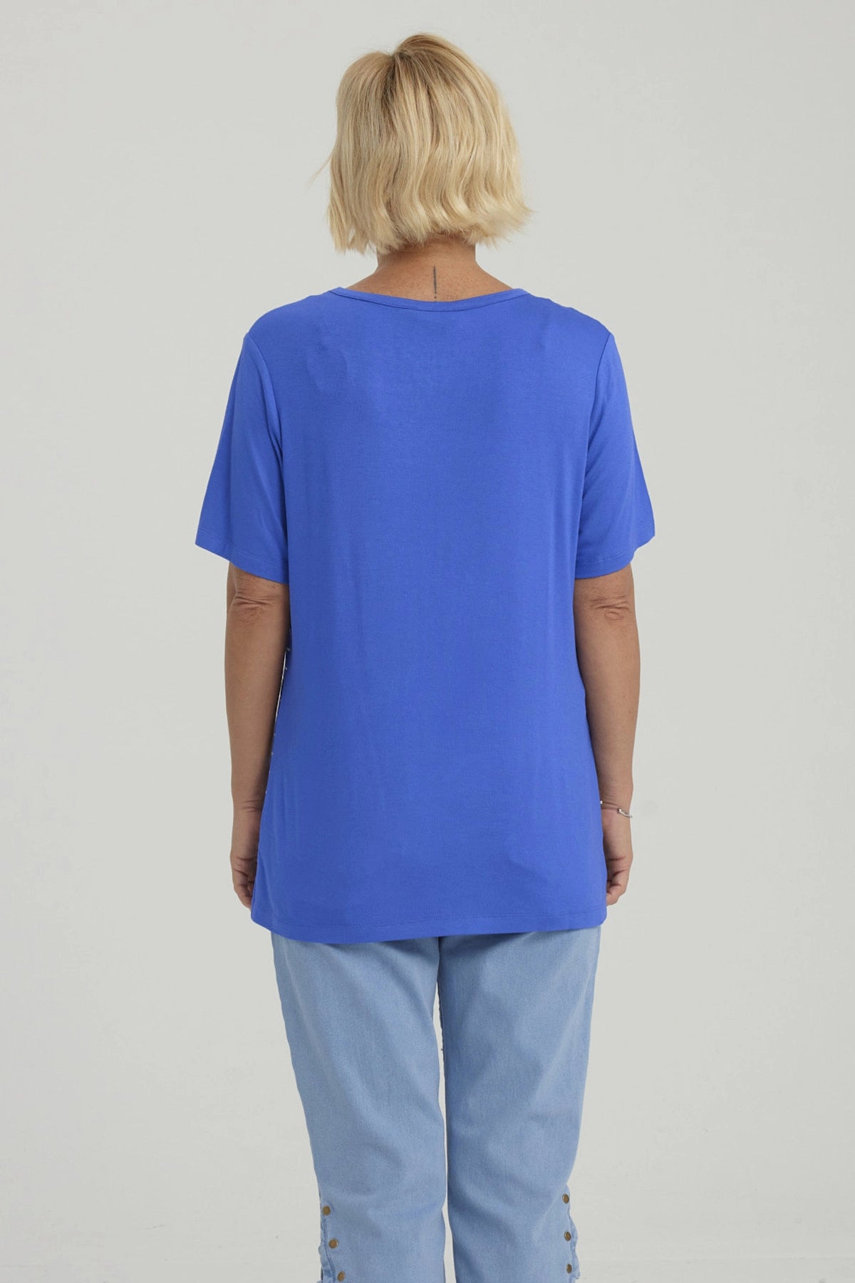 Polera Mujer Estampada Azulino