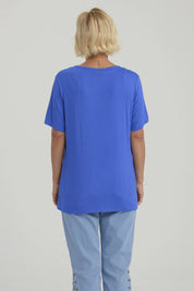 Polera Mujer Estampada Azulino