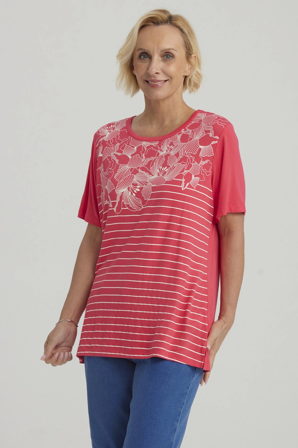 Polera Mujer Estampada Fucsia