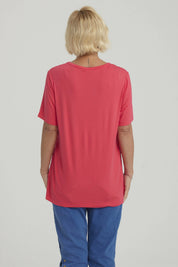 Polera Mujer Estampada Fucsia
