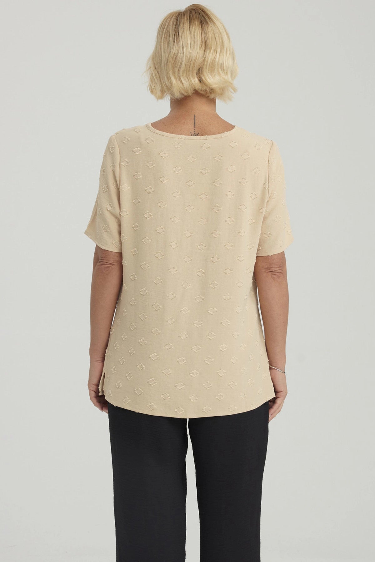 Blusa Mujer Textura Beige Oscuro