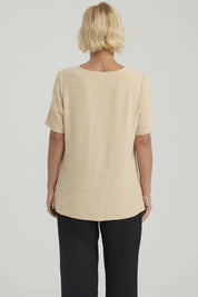 Blusa Mujer Textura Beige Oscuro