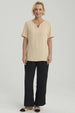 Blusa Mujer Textura Beige Oscuro