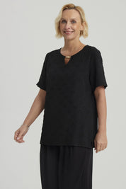 Blusa Mujer Textura Negro