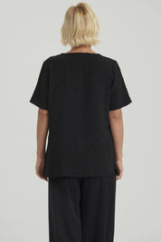 Blusa Mujer Textura Negro