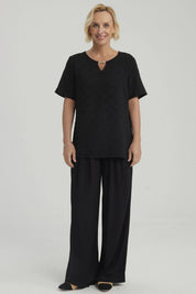 Blusa Mujer Textura Negro