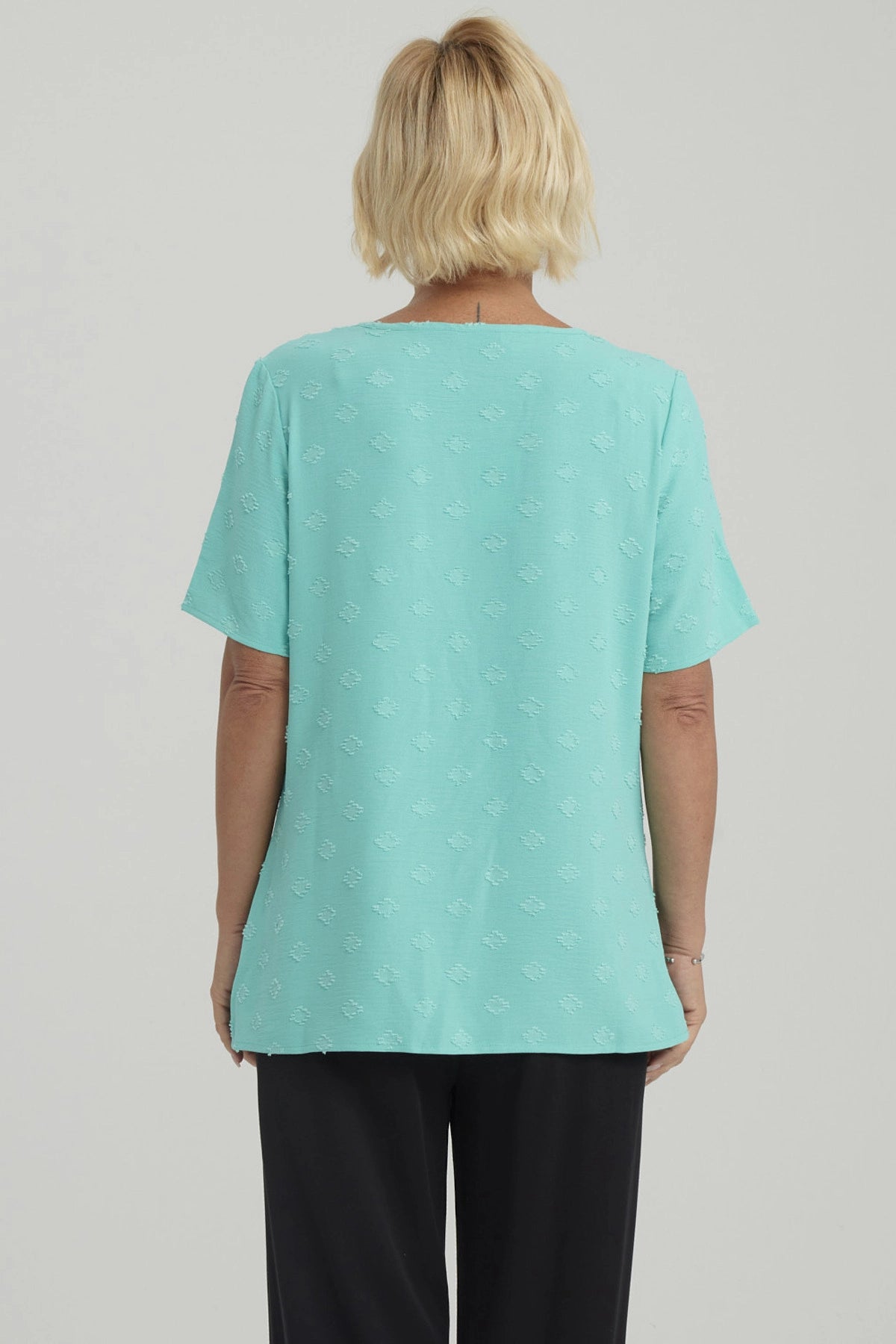 Blusa Mujer Textura Turquesa