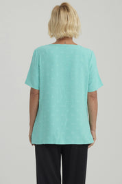 Blusa Mujer Textura Turquesa