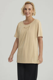Polera Mujer Textura Beige Oscuro