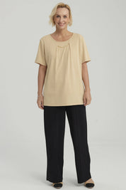 Polera Mujer Textura Beige Oscuro