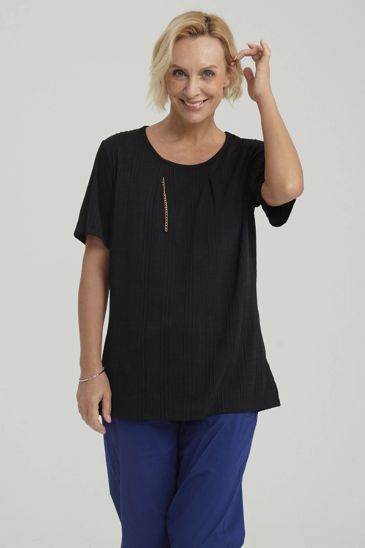 Polera Mujer Textura Negro