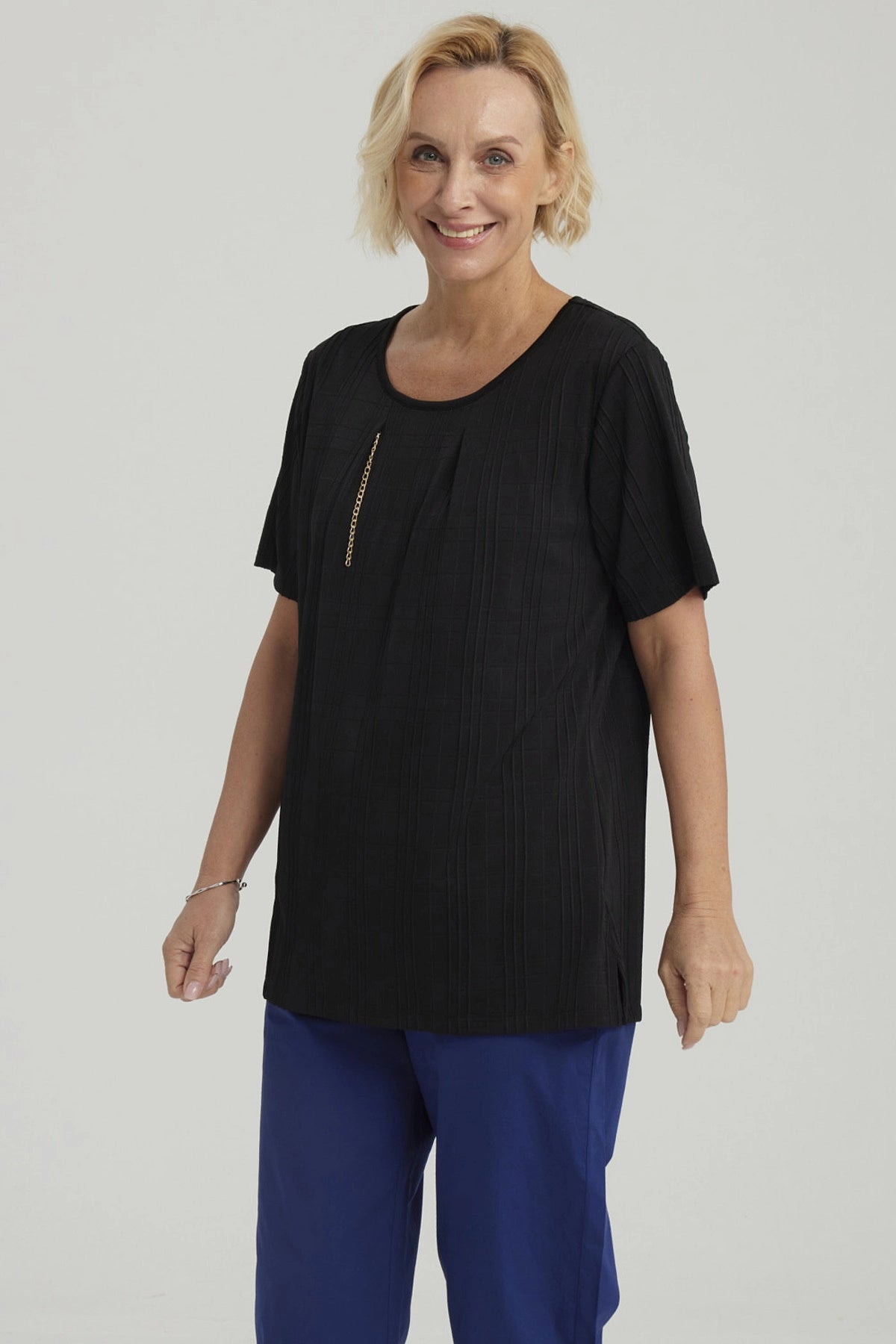 Polera Mujer Textura Negro