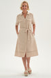 Vestido Mujer Cintura Ajustable Beige