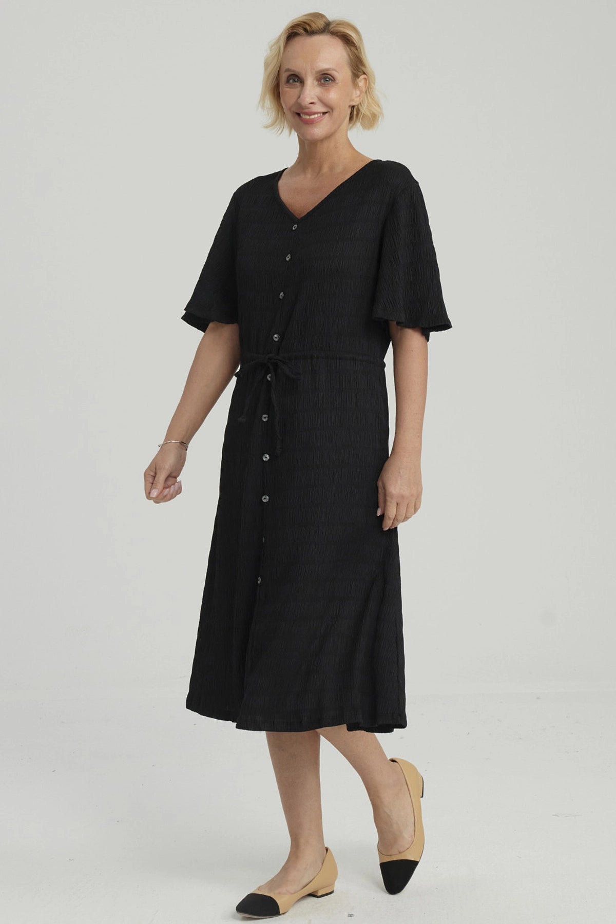 Vestido Mujer Ajuste Cintura Negro