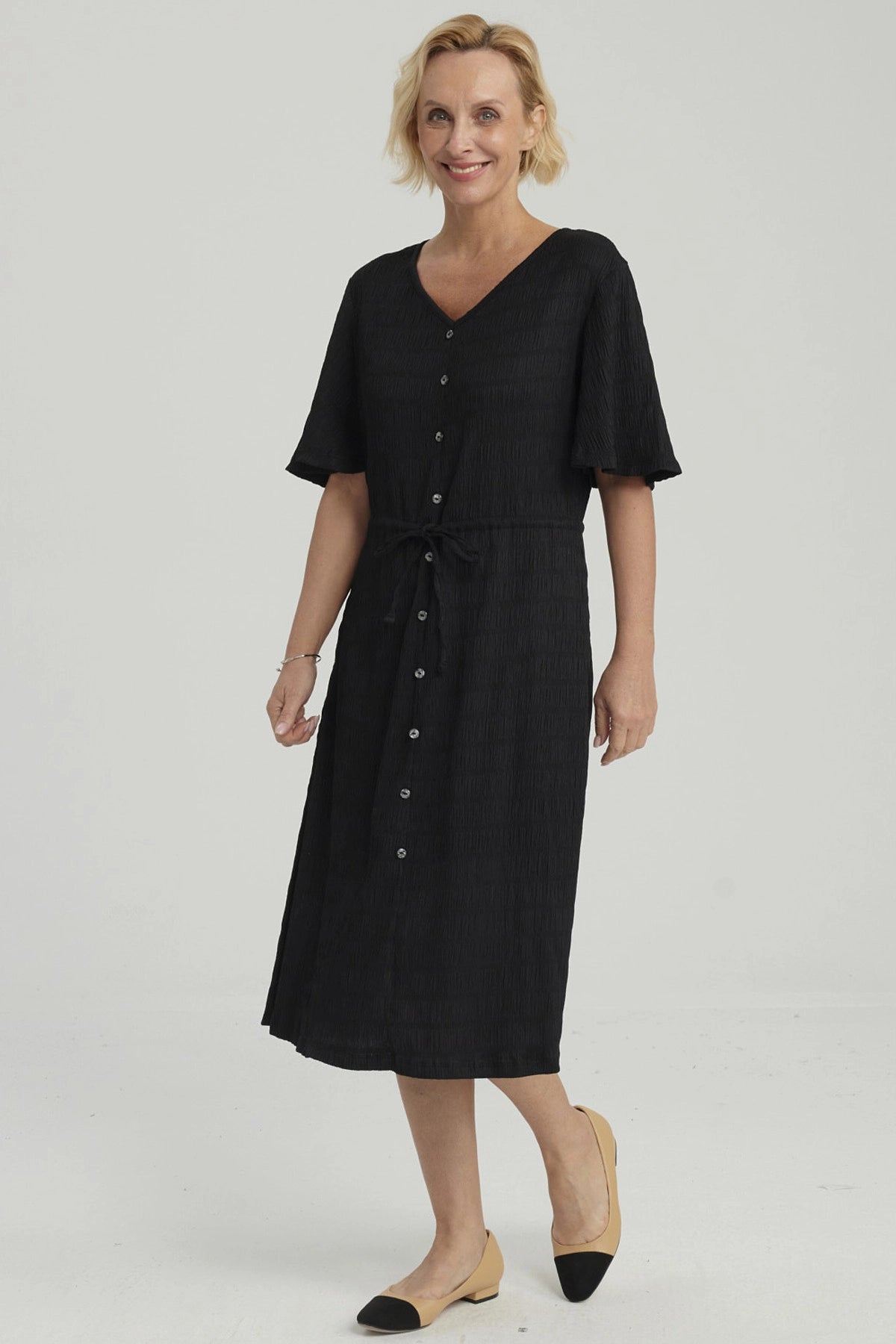 Vestido Mujer Ajuste Cintura Negro