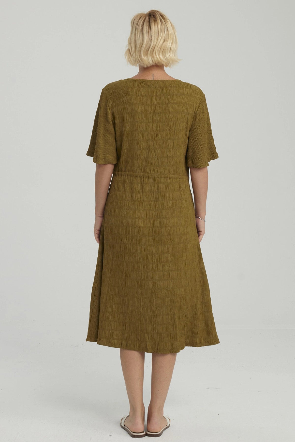 Vestido Mujer Ajuste Cintura Verde Claro