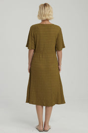 Vestido Mujer Ajuste Cintura Verde Claro