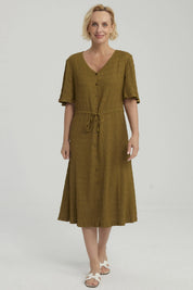 Vestido Mujer Ajuste Cintura Verde Claro