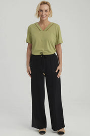 Pantalón Mujer Calce Recto Negro