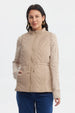 Parka Mujer Con Rombos Beige