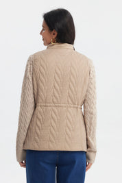 Parka Mujer Con Rombos Beige