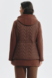 Parka Mujer Con Rombos Café Oscuro