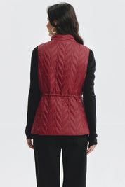 Parka Mujer Con Rombos Rojo Oscuro