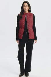 Parka Mujer Con Rombos Rojo Oscuro