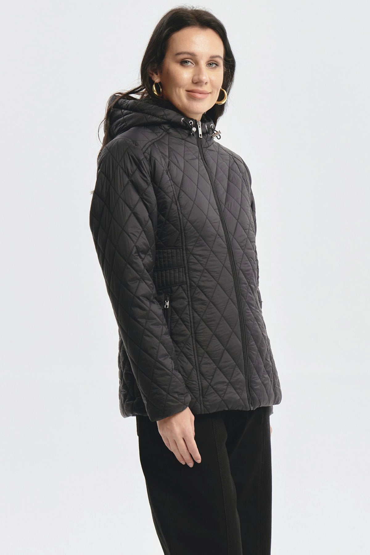 Parka Mujer Con Chiporro Negro