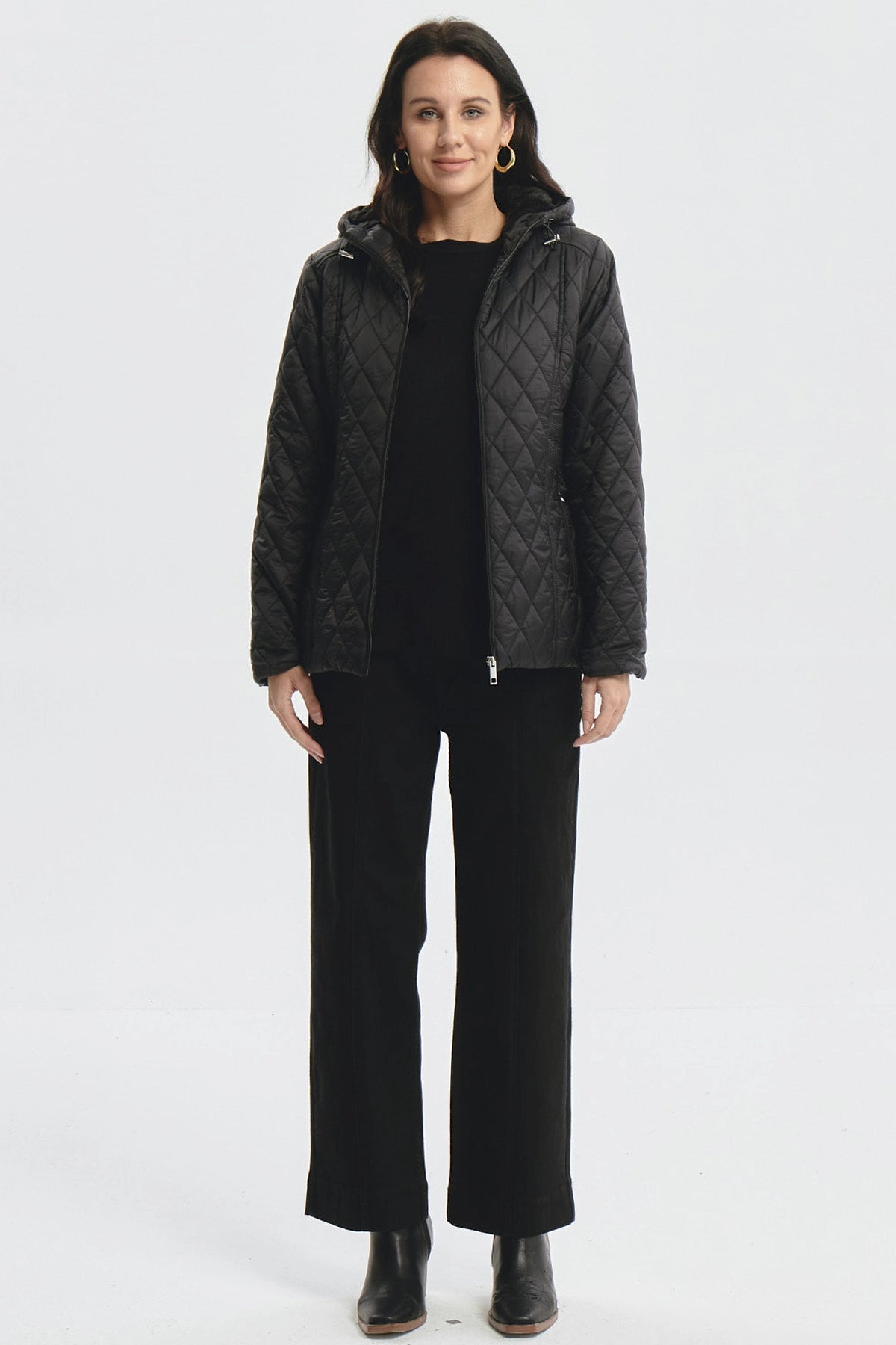 Parka Mujer Con Chiporro Negro