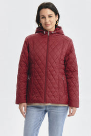 Parka Mujer Con Chiporro Rojo Oscuro