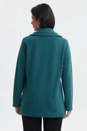 Polar mujer en color petróleo con cierre frontal y bolsillos laterales prenda lisa