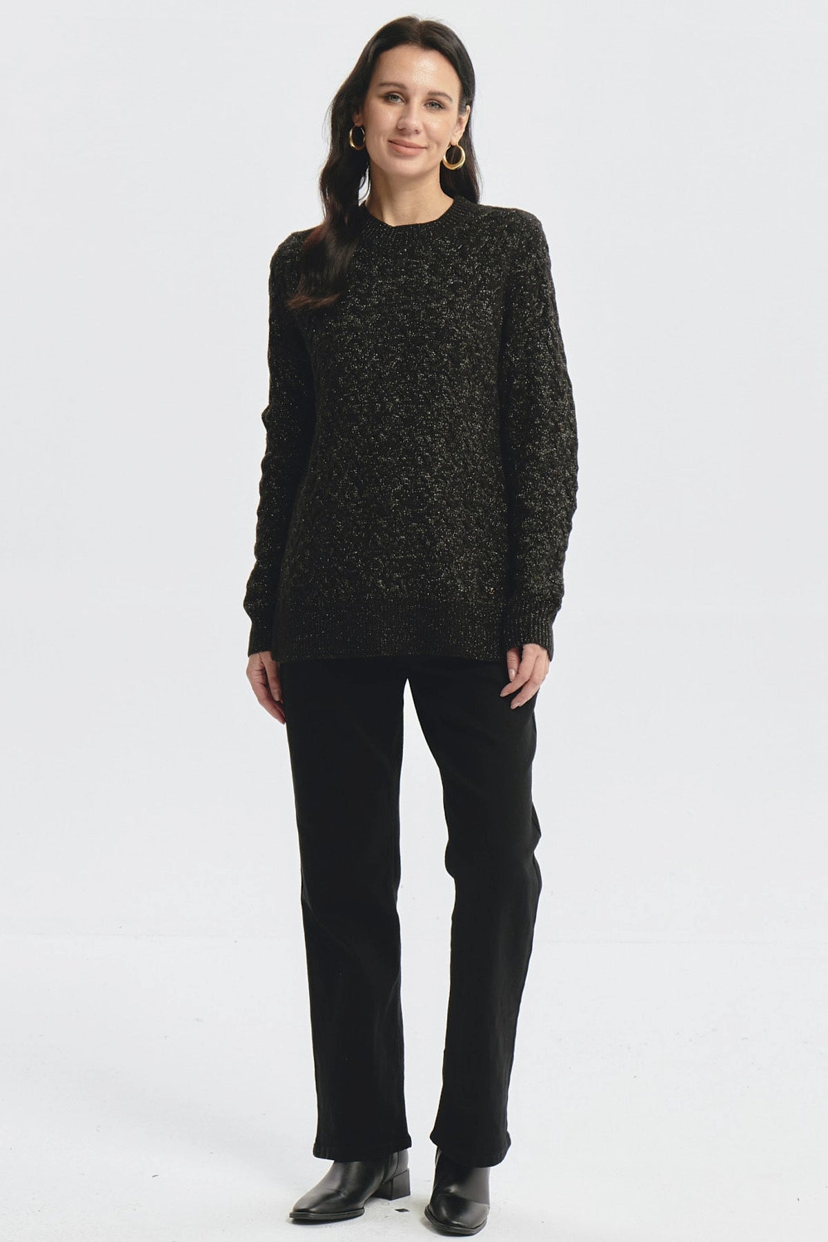 Sweater Mujer Calado Negro