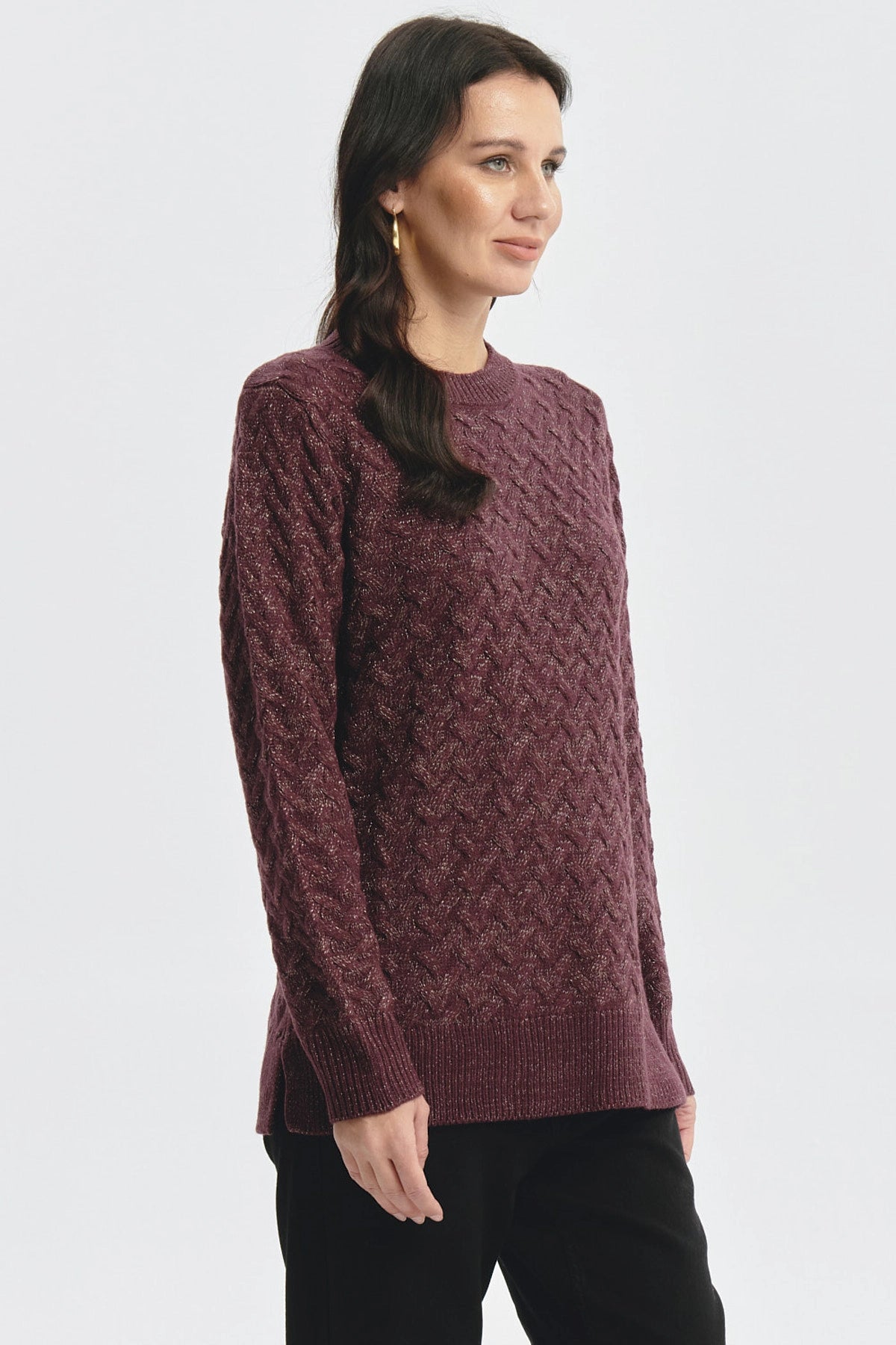 Sweater Mujer Calado Rojo