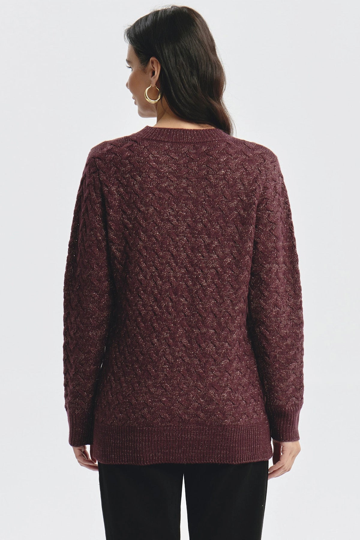Sweater Mujer Calado Rojo